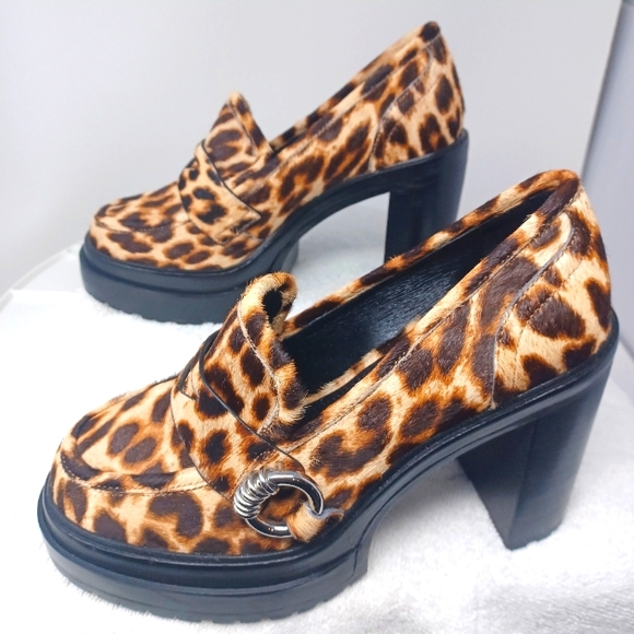 Gianni Bini sz 6.Maxxwelle leopard print Faux Calf Hair Platform  Shoes - Picture 6 of 6